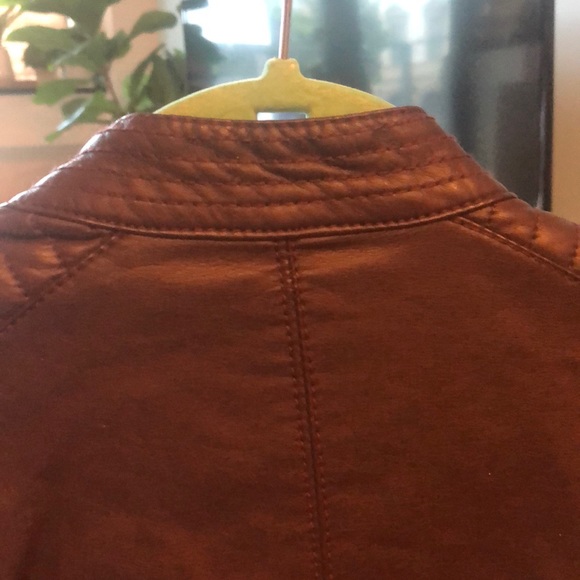 Brown Faux Leather Jacket - Picture 5 of 7